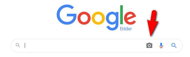 Klicken Sie auf das "Foto"-Symbol in der Google-Suche, um die Bildersuche  von Google zu aktivieren.